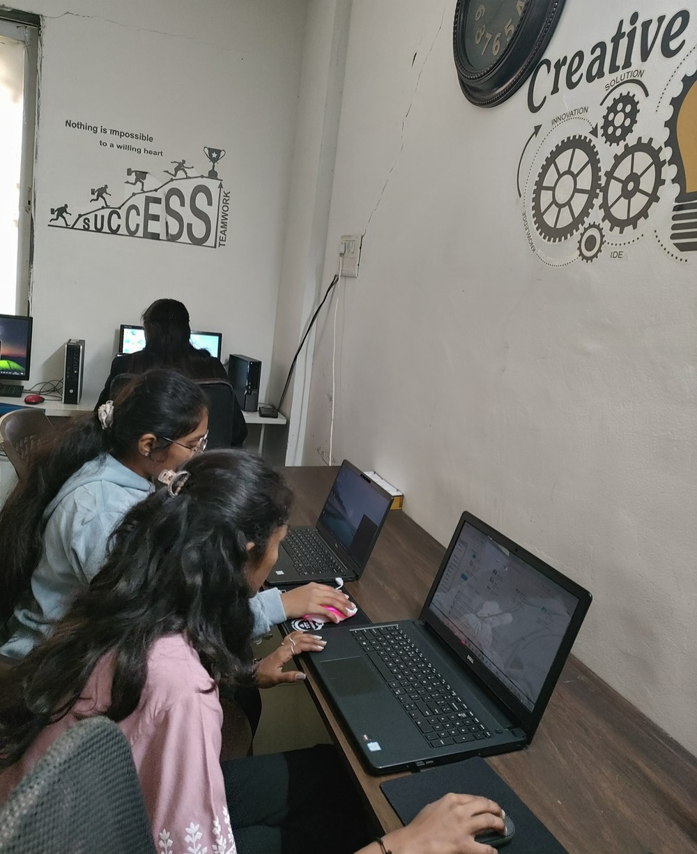Interns working on live projects at Codizious Technologies