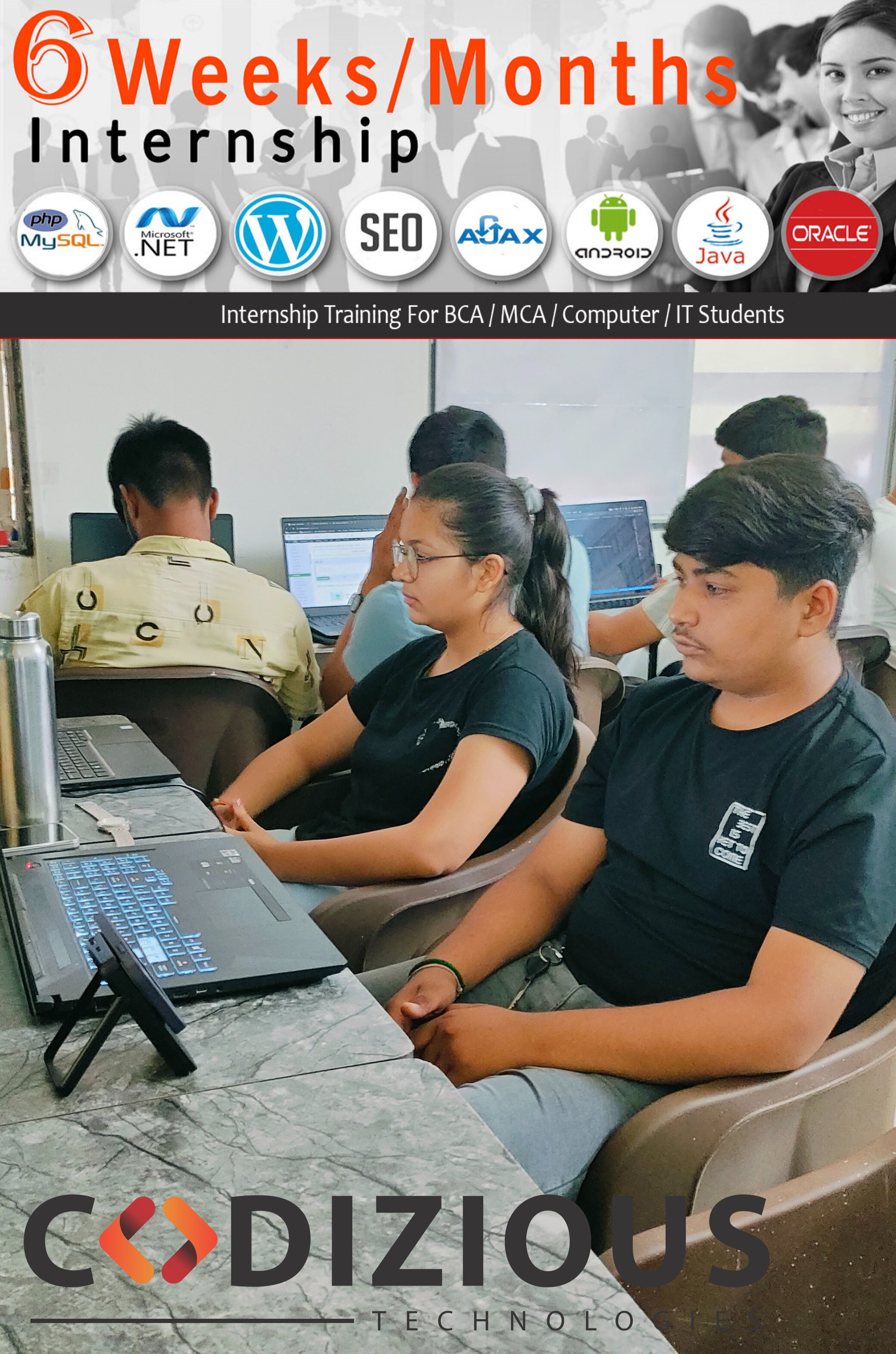 Students during internship program at Codizious Rajkot